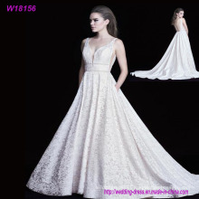 High Quality Appliqued Full Lace Wedding Dresses / Real Photos Hot Sale Wedding Dresses